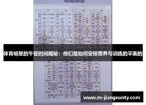 体育明星的午餐时间揭秘：他们是如何安排营养与训练的平衡的